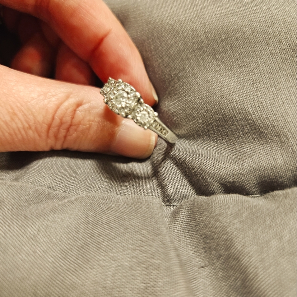 Diamond Three Stone Engagement Ring (1/2 ct. t.w.) in 925 Silver